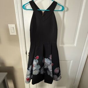 Ted Baker dress, size 2 (USA 4), flower motif, cross top